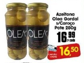 Higa's Supermercado Azeitona Olea Gordal s/ Caroco pote 280g oferta