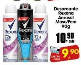 Higa's Supermercado Desodorante Rexona Aerosol Masc/ Fem 90g oferta