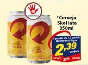 Vencedor Atacadista Cerveja Skol lata 350ml oferta