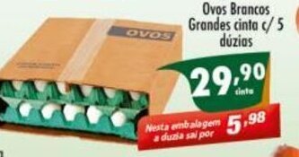 Vencedor Atacadista Ovos Brancos grandes cinta c/5 duzias oferta