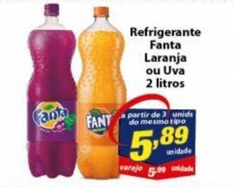 Vencedor Atacadista Refrigerante Fanta Laranja ou Uva 2L oferta