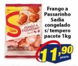 Vencedor Atacadista Frango a Passarinho Sadia congelado s/ tempero pacote 1kg oferta