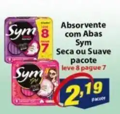 Absorvente com Abas Sym Seca ou Suave pacote