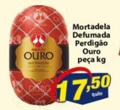 Vencedor Atacadista Mortadela Defumada Perdigao Ouro peca 1kg oferta