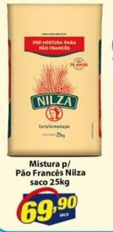 Vencedor Atacadista Mistura p/ Pao Frances Nilza saco 25kg oferta