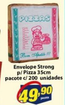Vencedor Atacadista Envelope Strong p/ Pizza 35cm pacote c/200 unidades oferta