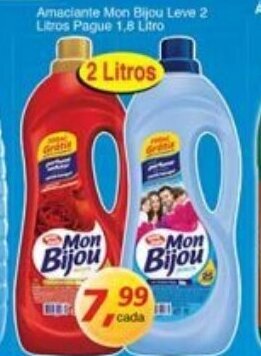 Supermercados Guanabara Amaciante Mon Bijou Leve 2l pague 1.8L oferta