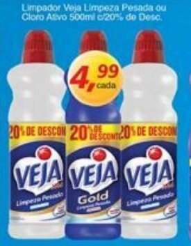 Supermercados Guanabara Limpador Veja Limpeza Pesada ou Cloro Ativo 500ml c/20% de Desc. oferta