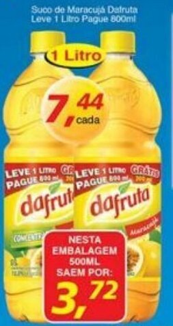 Supermercados Guanabara Suco de Maracuja Dafruta Leve 1L Pague 800ml oferta