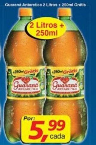 Supermercados Guanabara Guarana Antarctica 2L + 250ml Gratis oferta