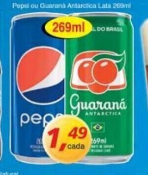 Pepsi ou Guarana Antarctica lata 269ml
