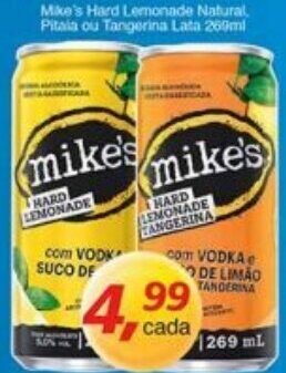 Supermercados Guanabara Mike's Hard lemonade Natural, Pitala ou Tangerina lata 269ml oferta