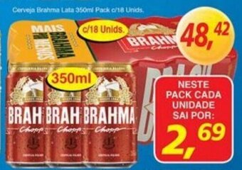 Supermercados Guanabara Cerveja Brahma Lata 350ml Pack c/18 unids oferta