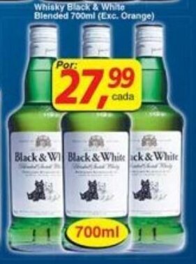 Supermercados Guanabara Whisky Black & White Blended 700ml oferta