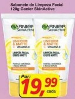 Supermercados Guanabara Sabonete de Limpeza facial 120g Garnier SkinActive oferta