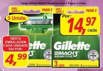 Supermercados Guanabara Carga Gillette Mach3 Sensitive Leve 3 Pague 2 Unids. oferta