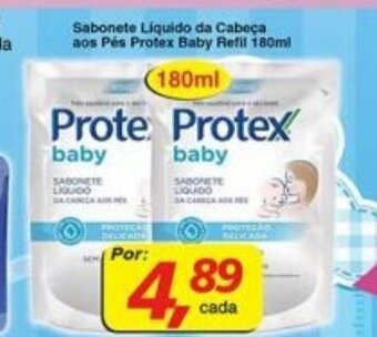 Supermercados Guanabara Sabonete Liquido da Cabeca aos Pes Protex Baby Refil 180ml oferta