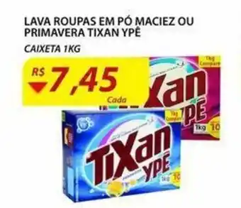 Assaí Atacadista Lava roupas em po maciez ou Primavera Tixan Ype 1kg oferta