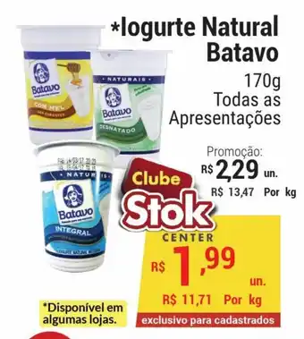 Stok Center Iogurte natural Batavo 170g oferta