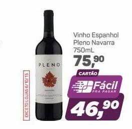 Supermercados São Vicente Vinho Espanhol Pleno Navarra oferta