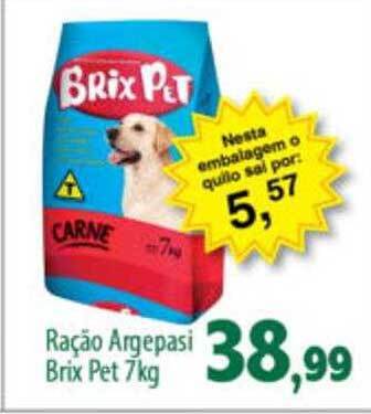 Econômico Atacadão Ração Argepasi Brix Pet oferta