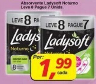 Supermercados Guanabara Absorvente Ladysoft Noturno leve 8 Pague 7 unids. oferta