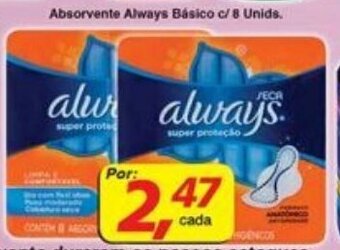 Absorvente Always Basico c/ 8und