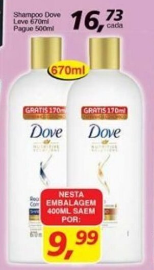 Supermercados Guanabara Shampoo Dove Leve 670ml Pague 500ml oferta
