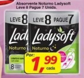 Supermercados Guanabara Absorvente Noturno Ladysoft Leve 8 Pague 7 unids. oferta