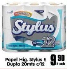 Higa's Supermercado Papel Hig. Stylus Folha Dupla 20mts c/12 oferta