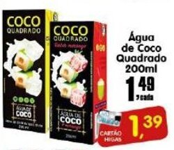 Higa's Supermercado Agua de Coco Quadrado 200ml oferta