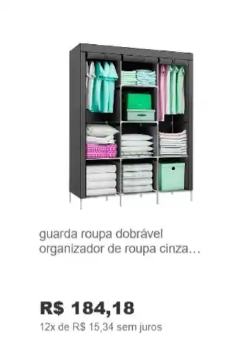 Guarda Roupa Dobravel organizador de roupas conza