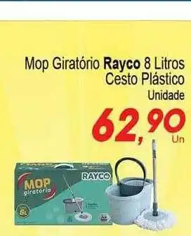 Mop Giratório Rayco 8 Litros Cesto Plástico
