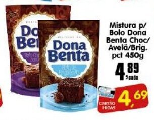 Higa's Supermercado Mistura p/ Bolo Dona Benta Choc/ Avela/ Brig. pct 450g oferta