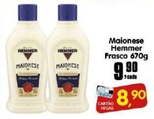 Higa's Supermercado Maionese Hemmer Frasco 670g oferta
