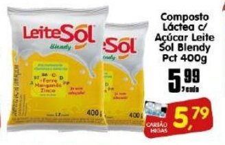 Higa's Supermercado Composto Lactea c/ Acucar Leite Sol Blendy pct 400g oferta