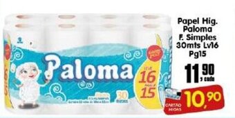 Higa's Supermercado Papel Hig. Paloma F. Simples 30mts Lv 16 Pg 15 oferta