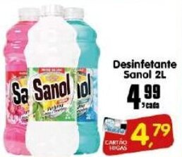 Higa's Supermercado Desinfetante Sanol 2L oferta