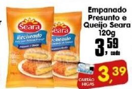 Higa's Supermercado Empanado Presunto e Queijo Seara 120g oferta