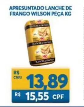 Atacadão Centro Sul Apresuntado Lanche de frango Aurora peca 1kg oferta