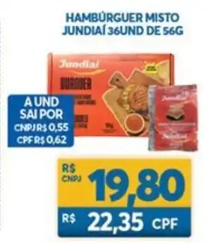 Hamburguer Misto Jundiai 36und de 56g