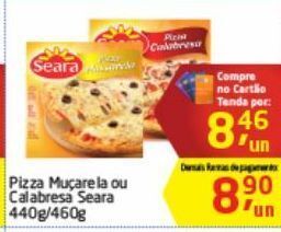 Pizza muçarela ou calabresa seara 440g