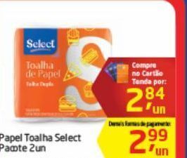 Tenda Atacado Papel toalha select 2un oferta