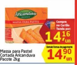 Tenda Atacado Massa para pastel aricanduva 2kg oferta