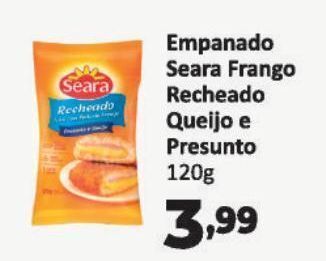 Peruzzo Empanado seara frango recheado queijo e presunto 120g oferta
