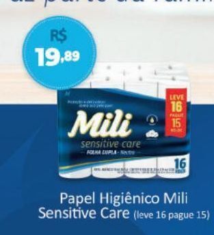 Peruzzo Papel higiênico mili sensitive care oferta