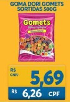 Atacadão Centro Sul Goma Dori Gomets Sortidas 500g oferta