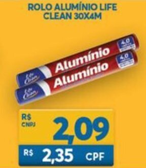 Atacadão Centro Sul Rolo ALuminio Life Clean 30x4m oferta