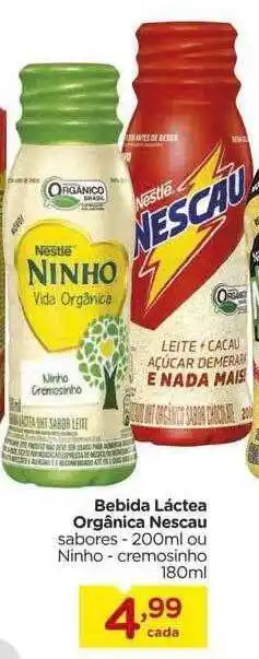 Bebida Láctea Orgânica Nescau Sabores Ou Ninho Cremosinho