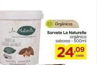 Carrefour Sorvete La Naturelle Orgânico Sabores oferta